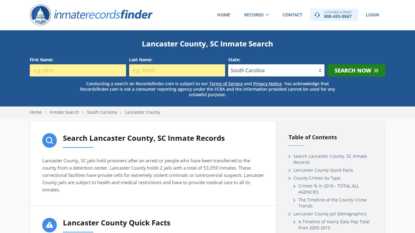 Lancaster County, SC Inmate Lookup & Jail Records Online