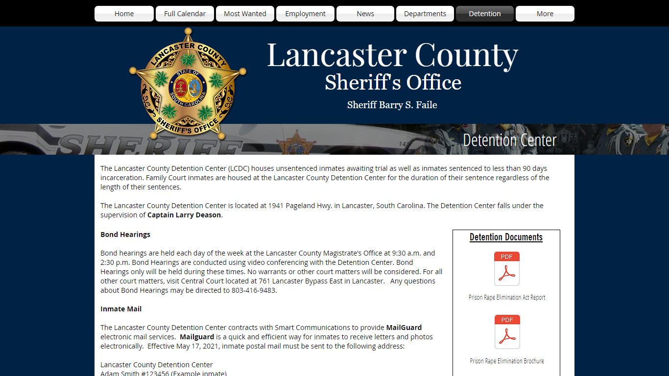 Detention - Lancaster County